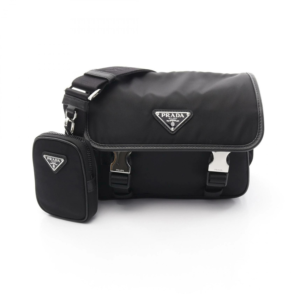 Prada TESSUTO SAFFIANO Shoulder Bag Saffiano Leather Black